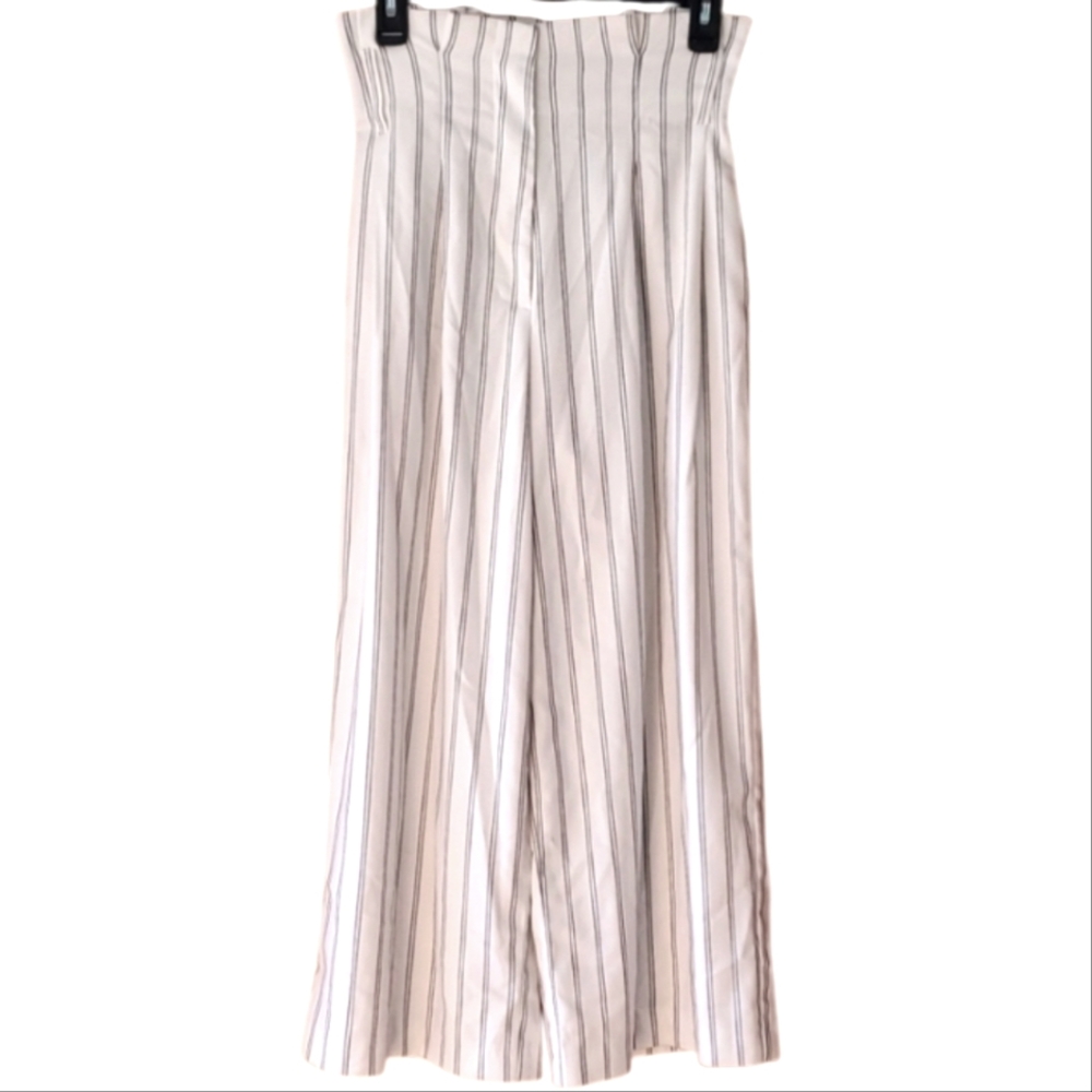 Free People Womans Size 4 White Paperbag High Waist Wide Leg Pants